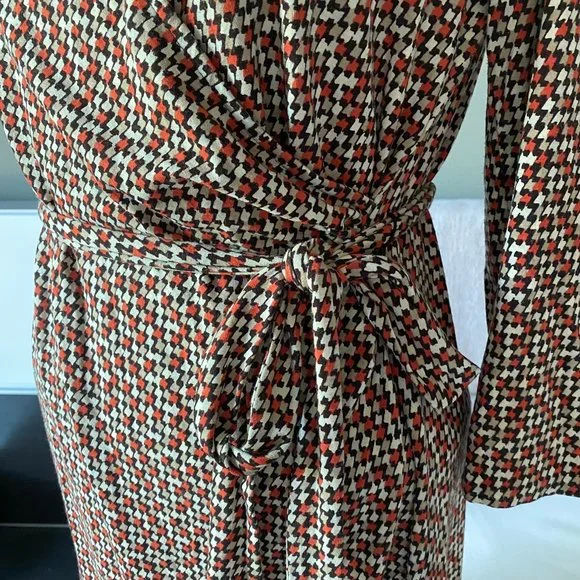 - Talbots Faux Wrap Dress in Beautiful Fall Colors Size SP - P - Picture 6 of 8